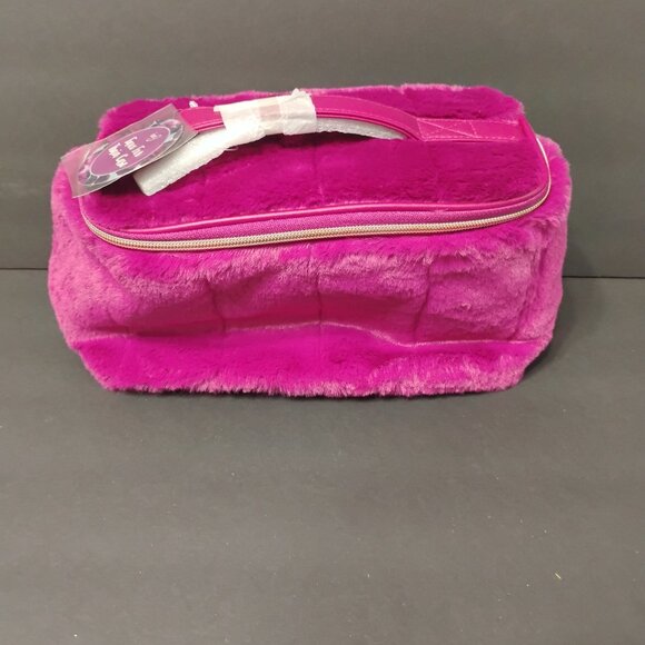 ION Faux Fur Train Case – Dark Magenta – New with Tags - Picture 1 of 14